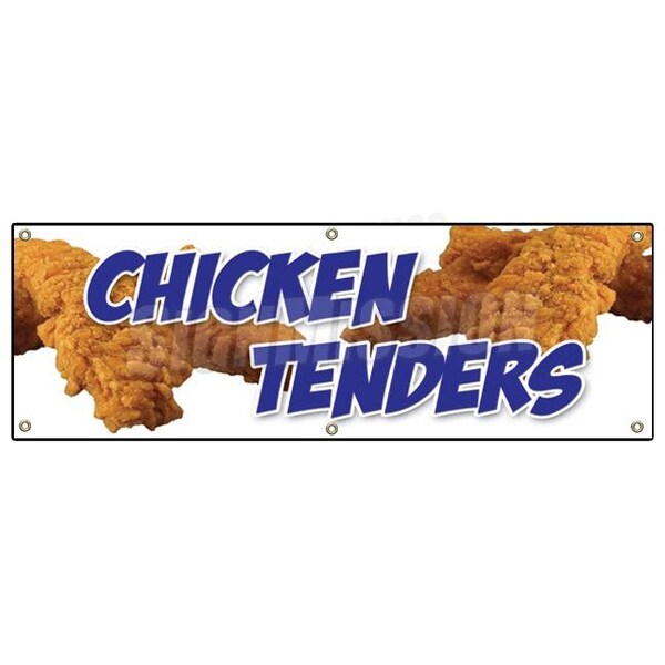 Chicken Tenders Banner Heavy Duty 13 Oz Vinyl with Grommets